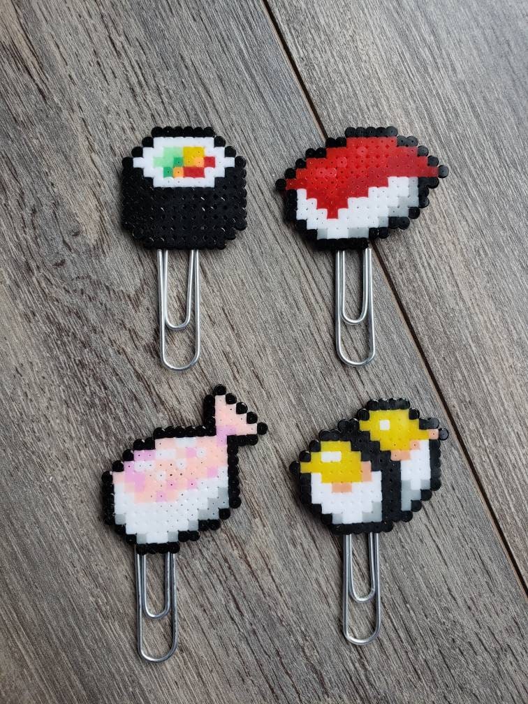 Lots of 4 Bookmark Planner Pixel Art Cactus, Llama, Flowers