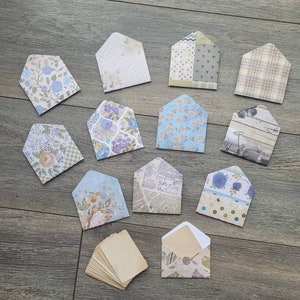 12 mini enveloppe carte 2 po x 2.75 po  5cm x 7 cm carton tooth fairy note thank you gifs fleur mariage Noël  baptême faire-part gifs card
