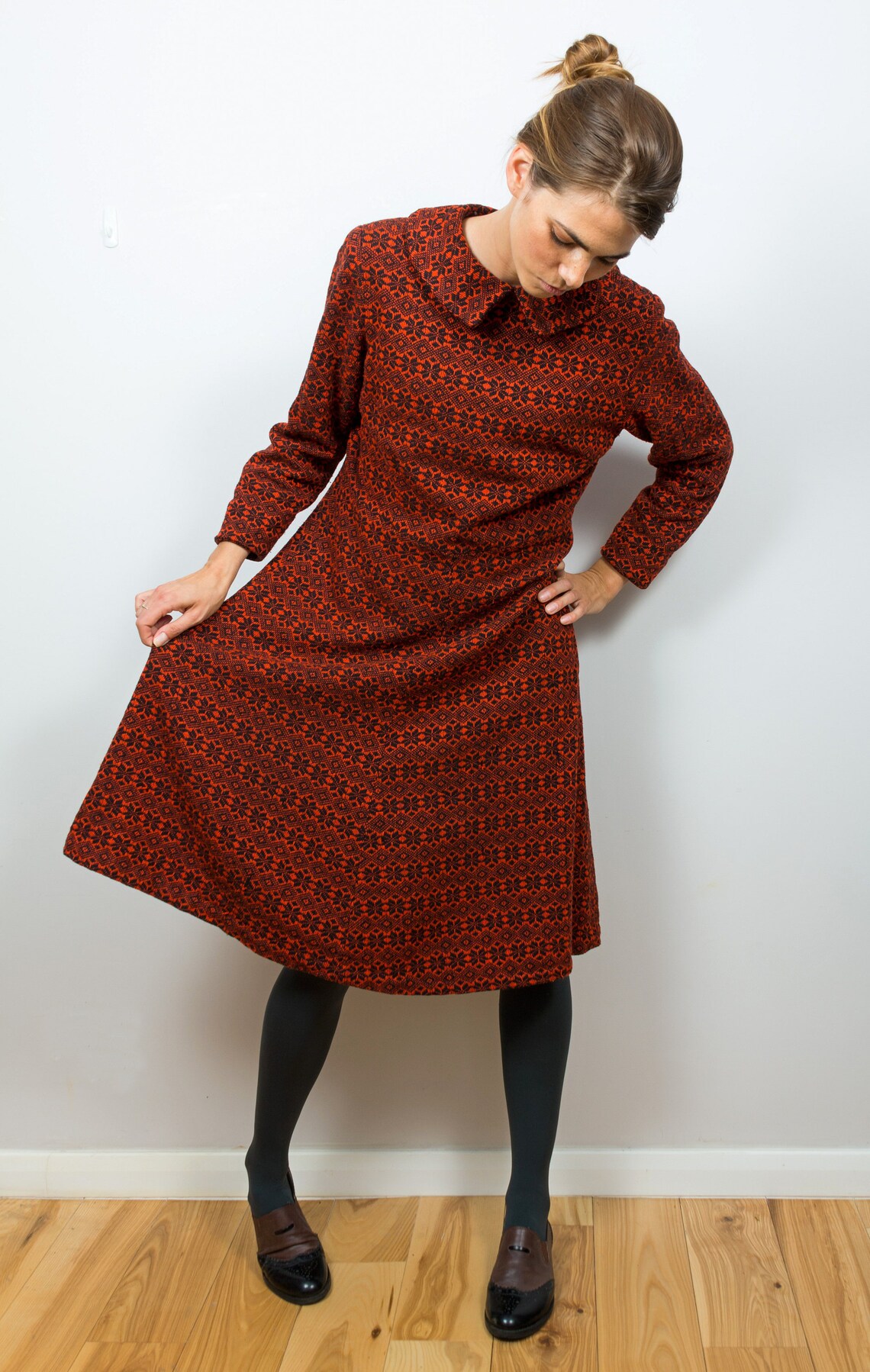 Vintage fall/winter warm dress retro dress long sleeve Etsy