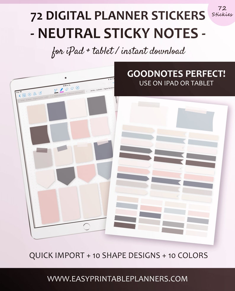 Digital Sticky Notes for GoodNotes and iPad Planner Use them Etsy