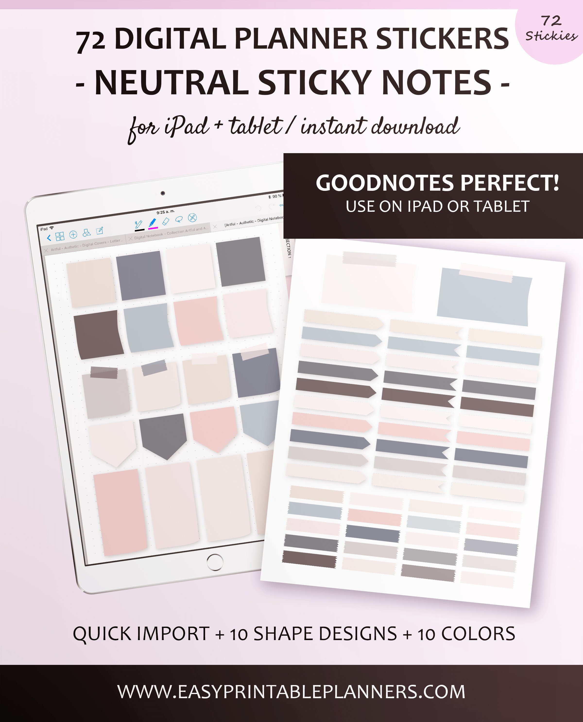 Digital Sticky Notes for GoodNotes and iPad Planner Use them Etsy