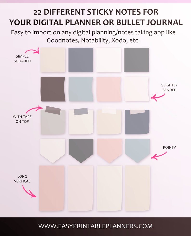 Digital Sticky Notes for GoodNotes and iPad Planner Use them Etsy