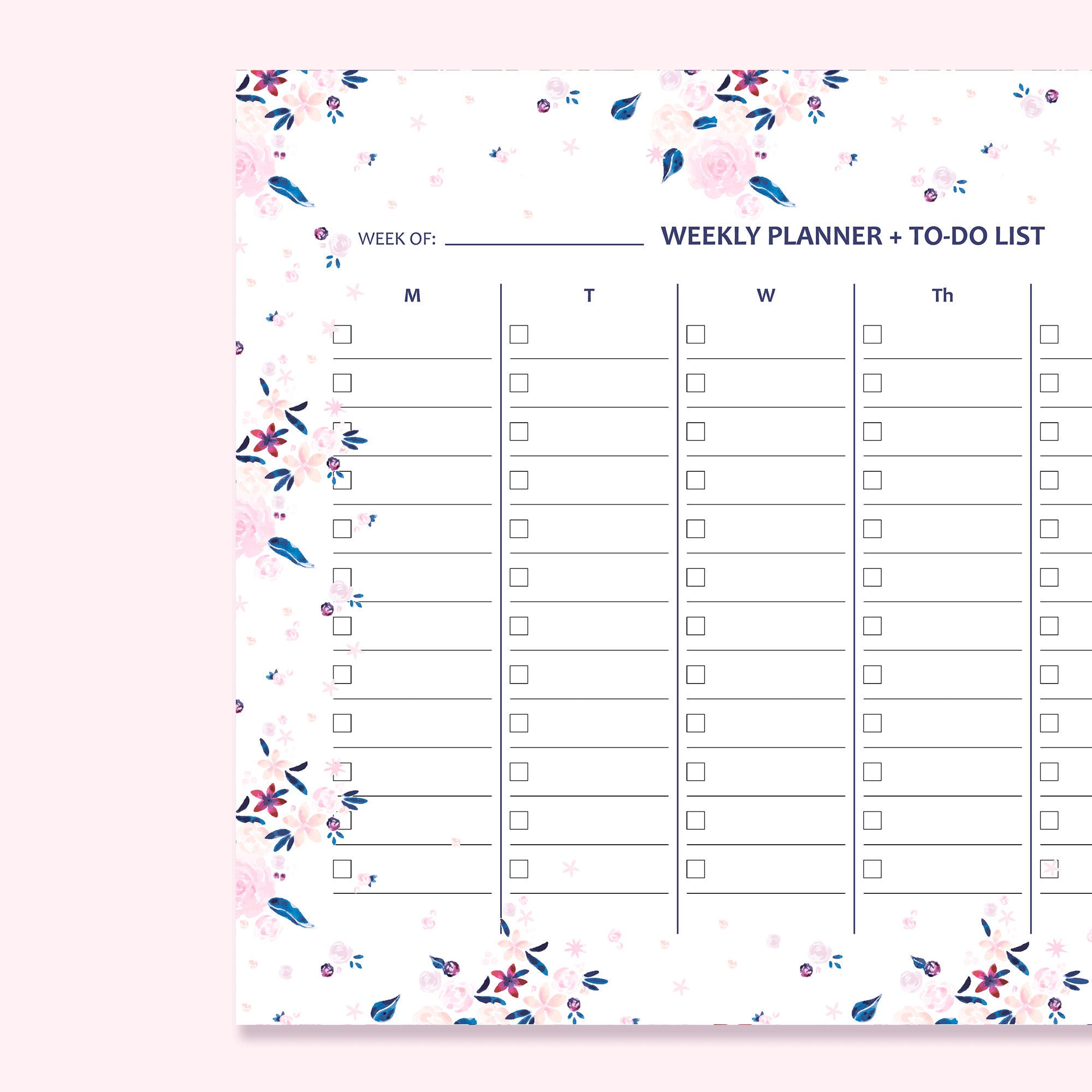 weekly planner weekly schedule pdf daily schedule to do etsy