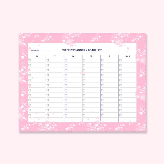 weekly planner weekly schedule pdf daily schedule to do etsy daily schedule pdf