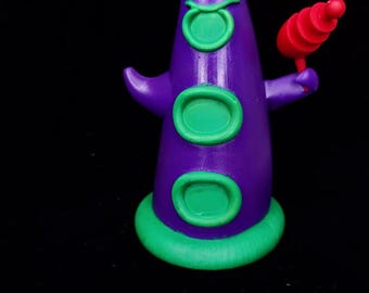 Purple tentacle maniac mansion Day of tentacle figure painted