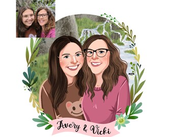 Custom Portrait, Mother’s Day Gift, Mom Gifts, Personalized Portrait, Illustration, Digital Portrait, Printable Mother Gift