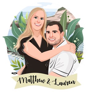 Custom Couple Portrait Illustration From Photo, Portrait Painting, Personalized Gift For Couples, Gift For Her Custom image 7