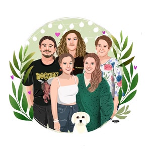 Custom Family Portrait, Family Illustration With Pets, Housewarming Gift, Unique Gift image 4