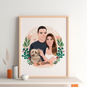 Custom Portrait, Couple illustration, Anniversary Gift, Family portrait, Personalized portrait, Photo illustration, Boyfriend Gift image 9