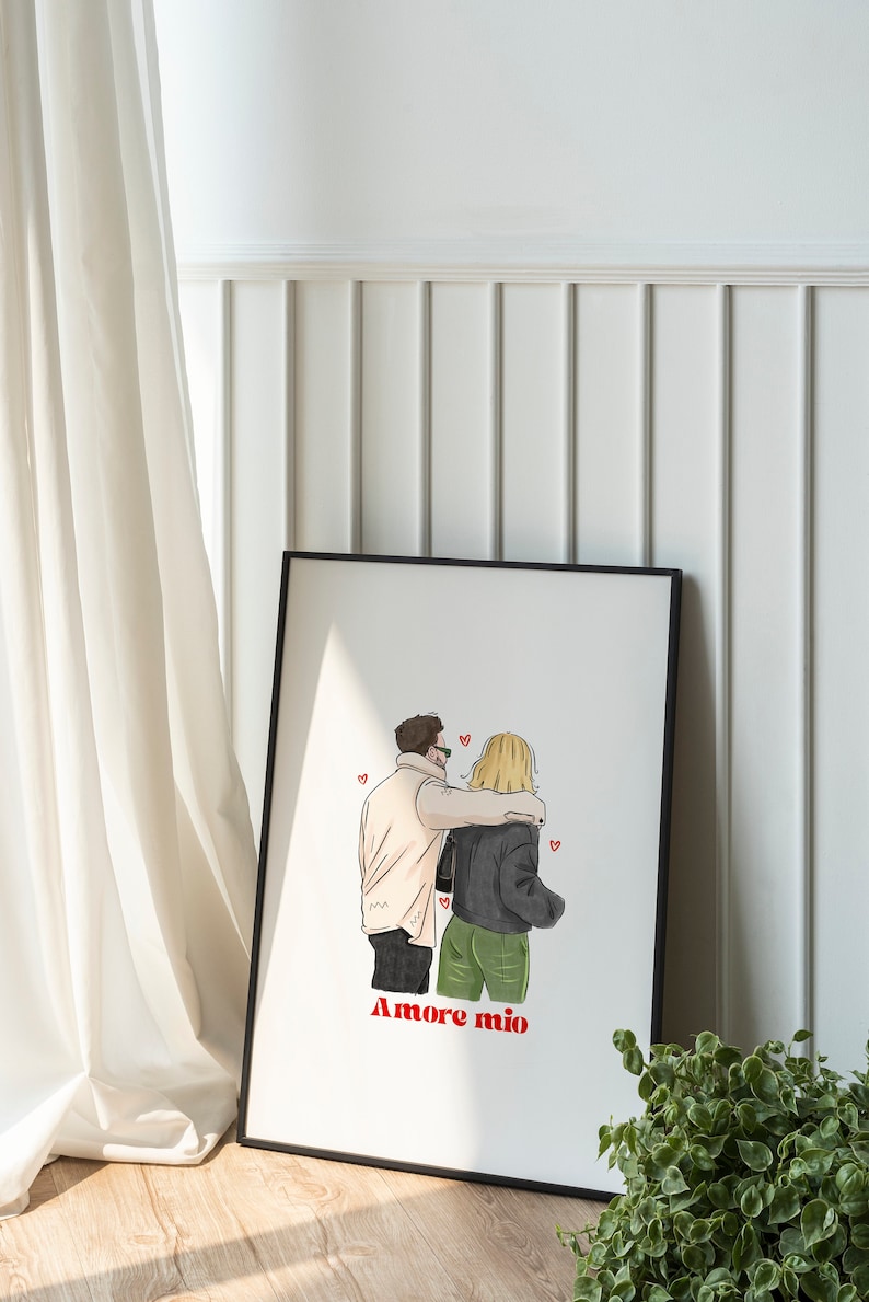 Custom Portrait, Couple illustration, Anniversary Gift, Family portrait, Personalized portrait, Photo illustration, Boyfriend Gift image 9