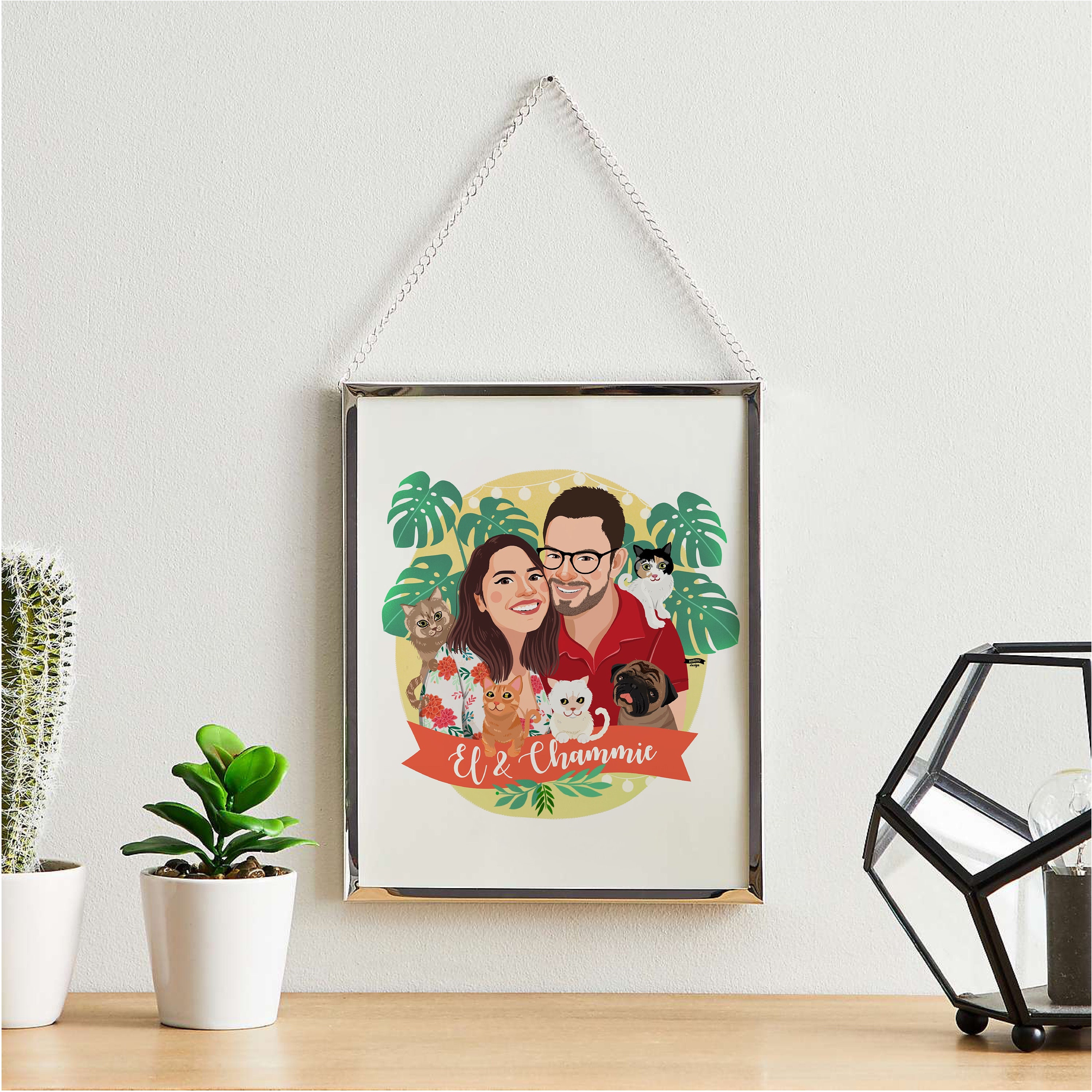 Family Portrait, Custom Portrait, Couple Illustration Custom, Wedding…