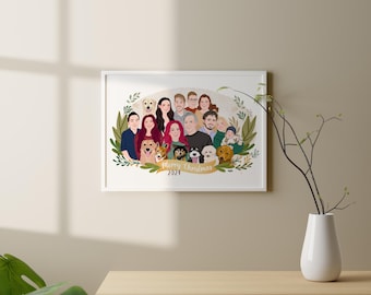 Custom Illustrated Family Portrait | Grandparent Keepsake (Digital Art)