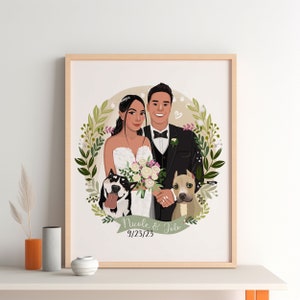 Custom Portrait, Couple illustration, Anniversary Gift, Family portrait, Personalized portrait, Photo illustration, Boyfriend Gift image 7