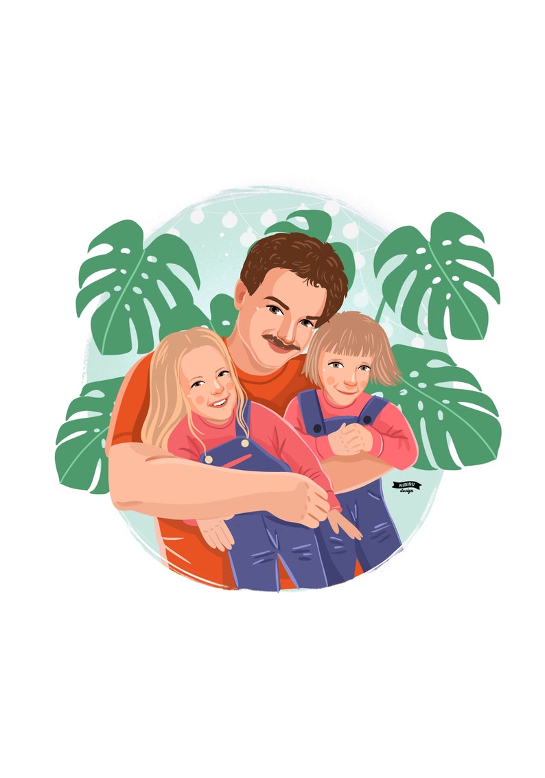 Custom Family Portrait, Family Illustration With Pets, Housewarming Gift, Unique Gift image 7