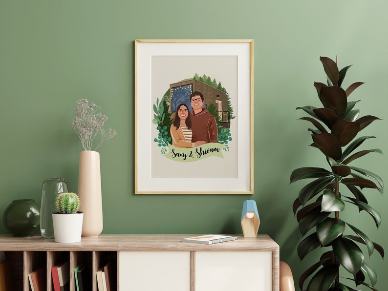 Custom Couple Portrait Illustration From Photo, Portrait Painting, Personalized Gift For Couples, Gift For Her Custom image 9