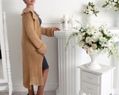Brown knit cardigan wool Womens elegant cardigan Long sleeves cardigan Cozy warm cardigan Evening coat Open front cardigan Cardigan dress