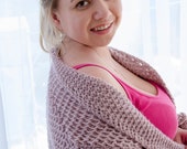 Knit cardigan womens Lilac cardigan sweater Shawl collar cardigan Cropped cardigan Knit wrap cardigan Short cardigan Open cardigan sweater