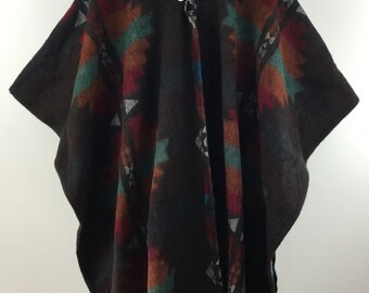 Cardigans y Ponchos Sint/ético GURU-SHOP Poncho Hippie Chic Verde Tama/ño:40