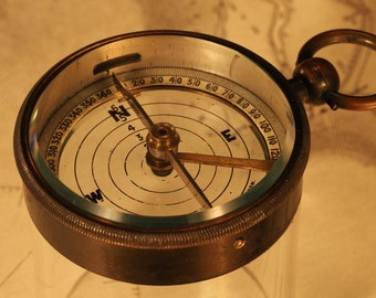 Very Rare Transparent Pocket Compass by Francis Barker c1910