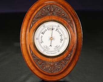 Viktorianisches Wandbarometer aus geschnitztem Mahagoni, um 1890 | Dollond zugeschrieben