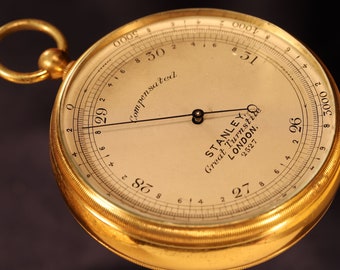 Large Pocket Barometer Altimeter by Stanley No 2527 c1905