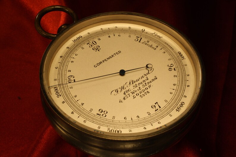 Antique Pocket Barometer Altimeter by Steward No 5562 c1887