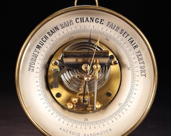 Antikes offenes Barometer c1890 | 20 cm Durchmesser | Made by Hüe