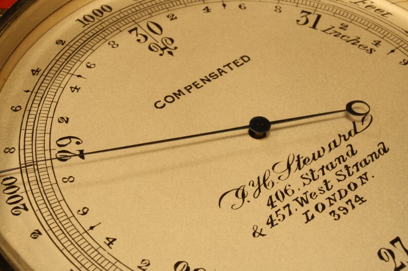 Antique Pocket Barometer Altimeter by Steward No 5562 c1887