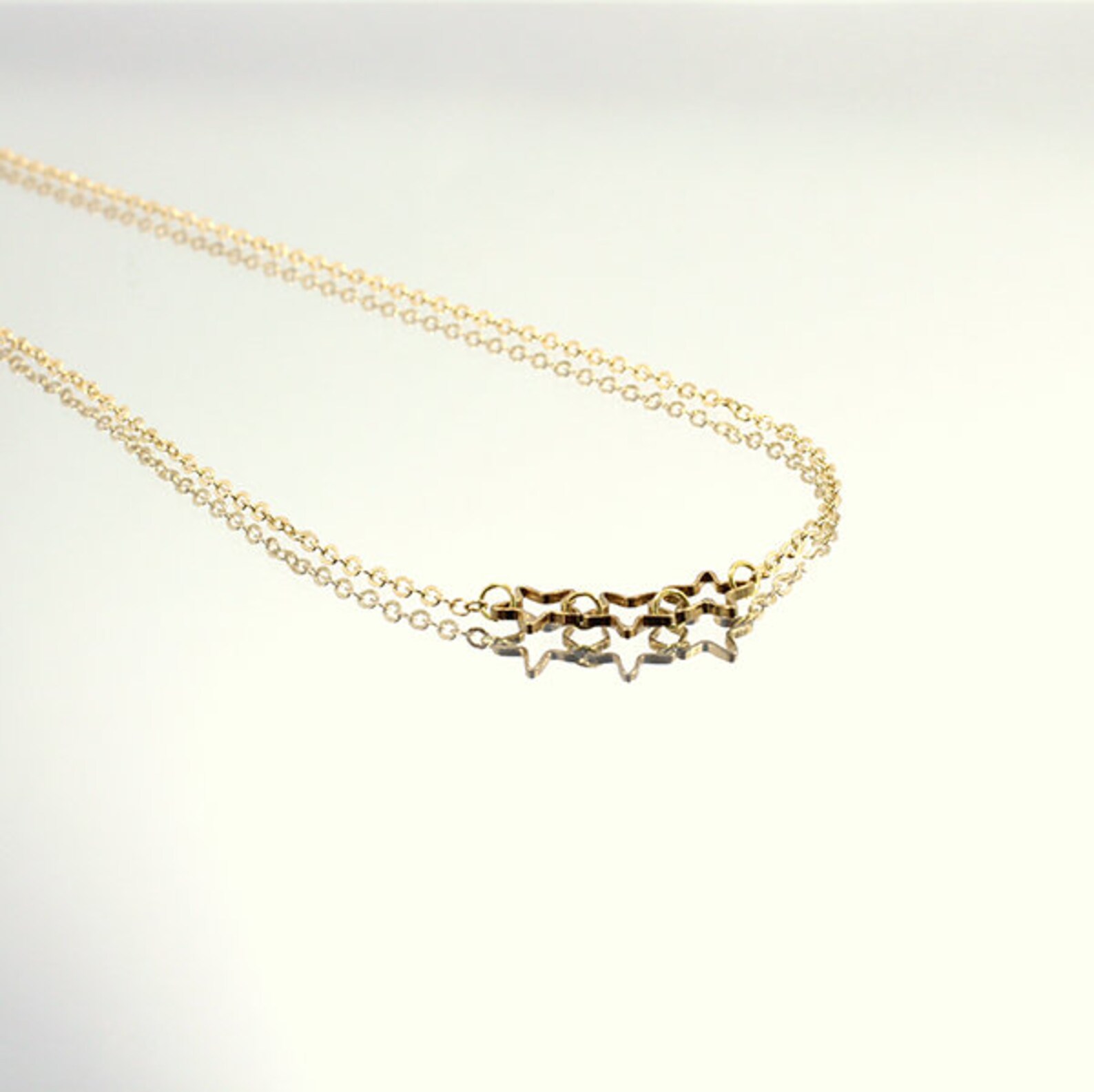 Stella Necklace Golden Fine Gold 24k Etsy