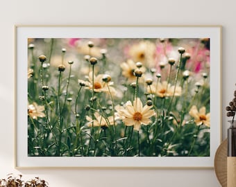 Flores silvestres amarillas / Fotografía de naturaleza / Flores / Impresiones grandes / Arte mural / Tamaño póster / Decoración del hogar / Descarga digital instantánea