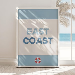 East Coast Beach Print, East Coast Wall Art, Coastal Prints, Coastal Art, Beach Decor, Beach House Decor, Nautical Decor, Digital Download