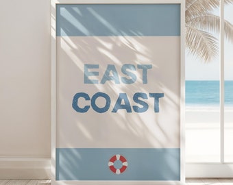 East Coast Beach Print, East Coast Wall Art, Coastal Prints, Coastal Art, Beach Decor, Beach House Decor, Nautical Decor, Digital Download