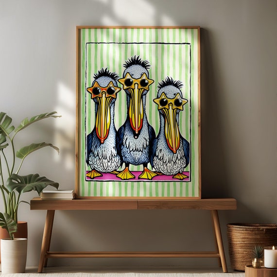 Pelican poster, kids room pelican wall art, kids room decor, playroom art, classroom decor, pelican prints, pelican prints, instant download