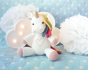 Plush unicorn amigurumi unicorn gifts for girls unicorn plush doll crochet unicorn plush crochet doll rainbow unicorn stuffed animal