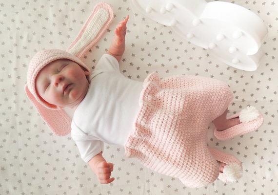 knitted baby bunny outfit