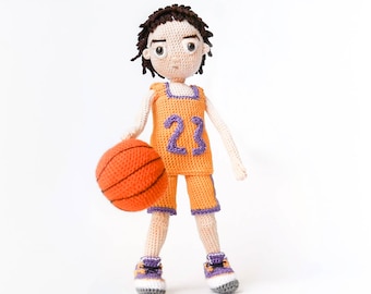 Personalized doll basketball gift for him ornament unique gifts for men ooak art doll customized basketball player gift sportsman decor