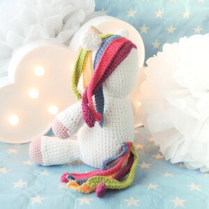 Plush unicorn amigurumi unicorn gifts for girls unicorn plush doll crochet unicorn plush crochet doll rainbow unicorn stuffed animal image 5