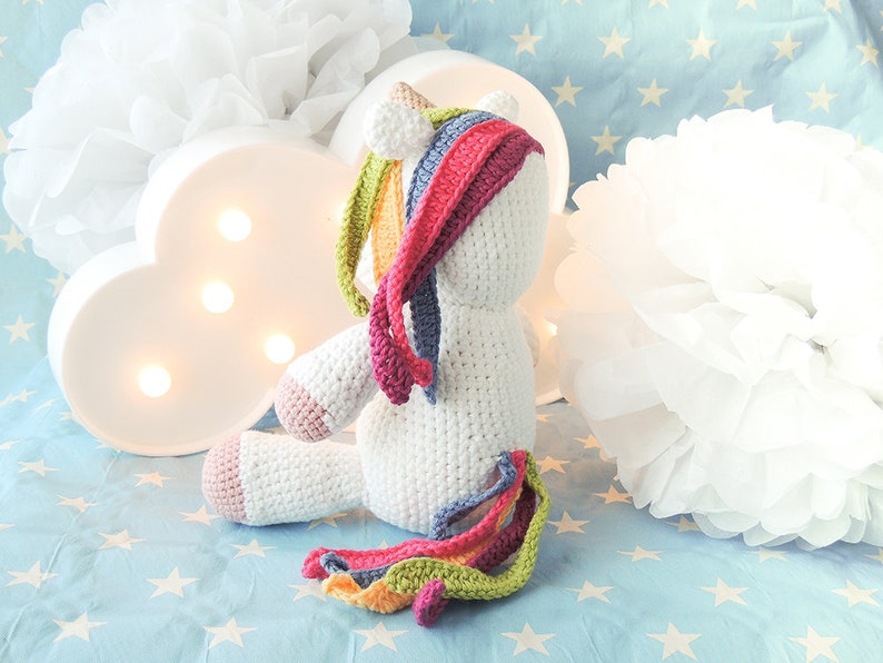 Plush unicorn amigurumi unicorn gifts for girls unicorn plush doll crochet unicorn plush crochet doll rainbow unicorn stuffed animal image 5