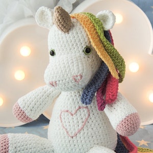 Plush unicorn amigurumi unicorn gifts for girls unicorn plush doll crochet unicorn plush crochet doll rainbow unicorn stuffed animal image 7