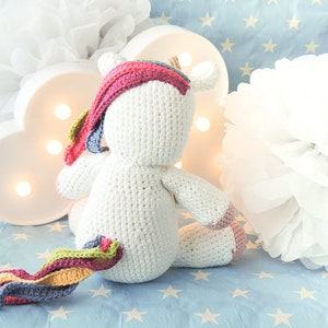 Plush unicorn amigurumi unicorn gifts for girls unicorn plush doll crochet unicorn plush crochet doll rainbow unicorn stuffed animal image 6