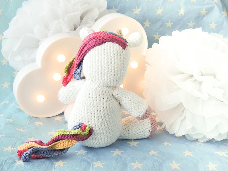 Plush unicorn amigurumi unicorn gifts for girls unicorn plush doll crochet unicorn plush crochet doll rainbow unicorn stuffed animal image 6