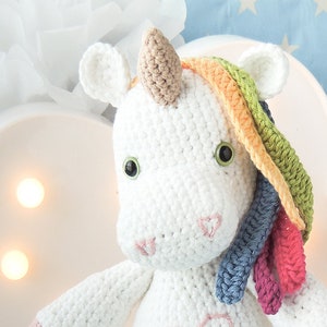Plush unicorn amigurumi unicorn gifts for girls unicorn plush doll crochet unicorn plush crochet doll rainbow unicorn stuffed animal image 10