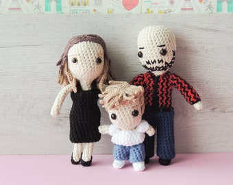 Characterized amigurumi family personalized family gift, personalized gift for dad sentimental gift dolls based on a photo, cute family gift