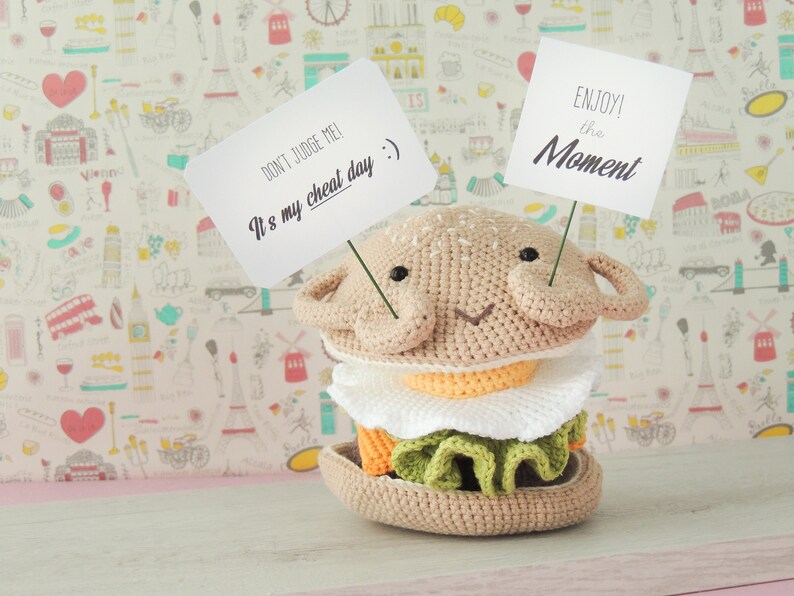 Burger plushie burger lover gift foodie gift fast food | Etsy