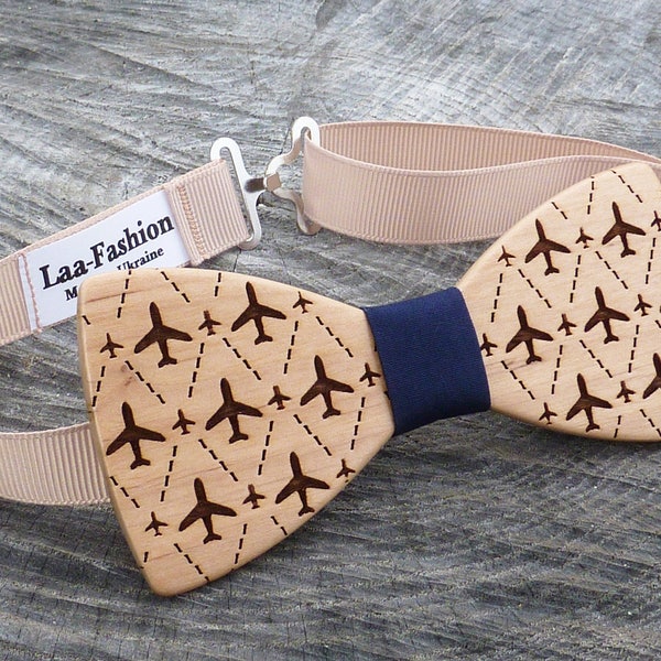 Wooden bow tie|Airplanes|Gift for man|Aircraft|Gift for pilot|Bowtie wood|Gift for man|Aviation Gift|Birthday gift|noeud papillon en boi