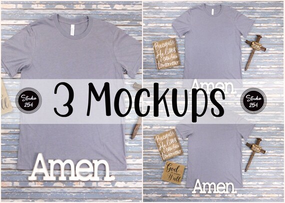 Bella Canvas 3001 Adult Shirt Mockup Mock Up Flatlay Etsy