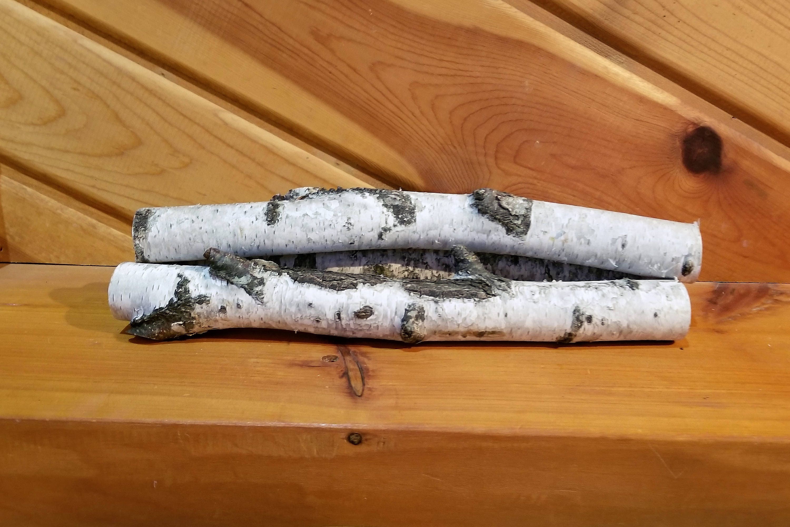 White Birch Logs 14 Inch Wood Logs Fireplace Decor Home Etsy