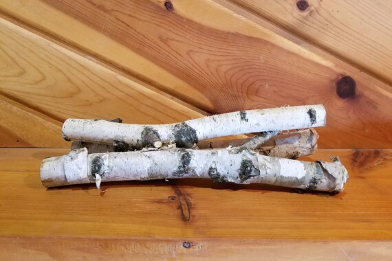 White Birch Logs 14 Inch Wood Logs Fireplace Decor Home Etsy
