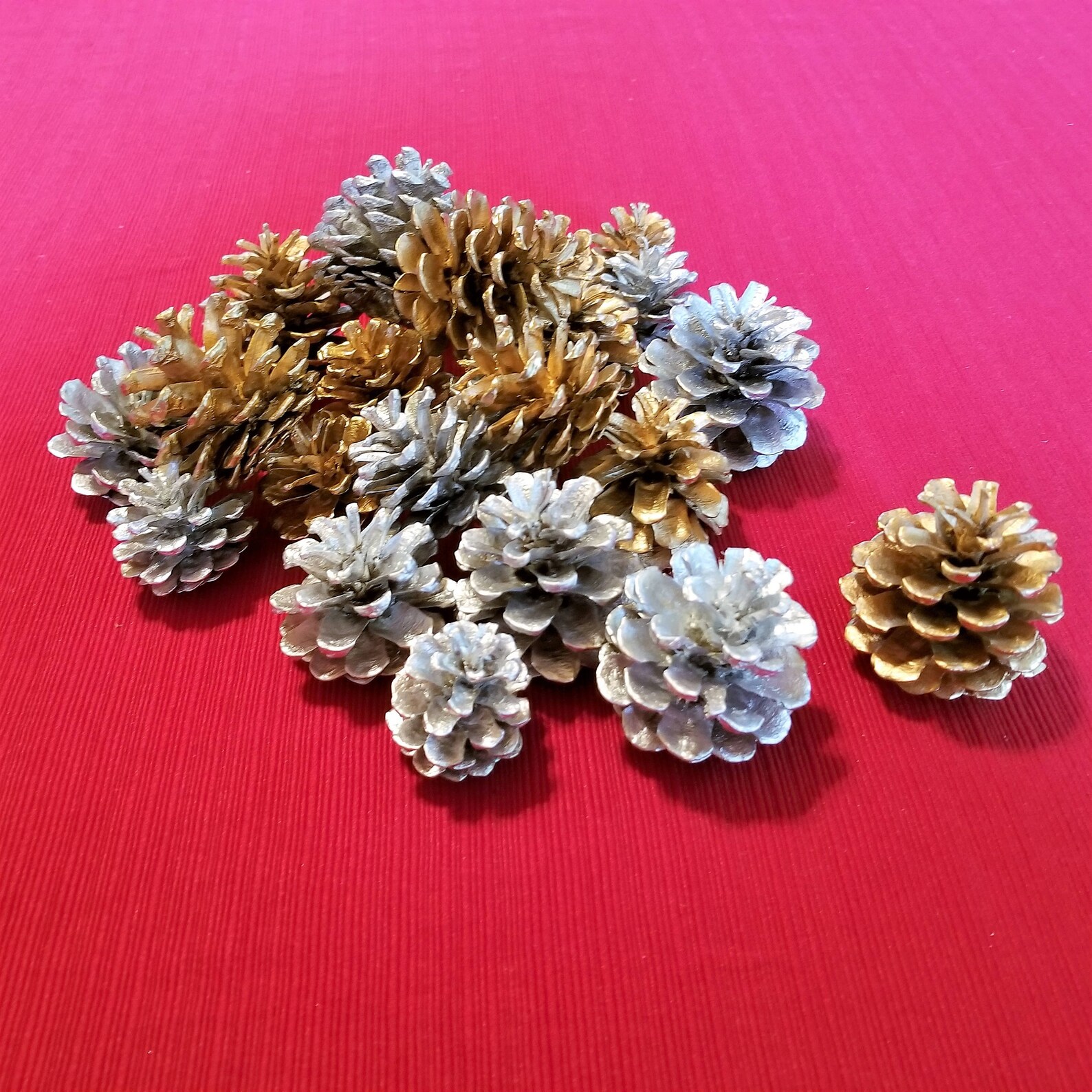 24 Silver and Gold Pine Cones Christmas Pine Cones Holiday Etsy