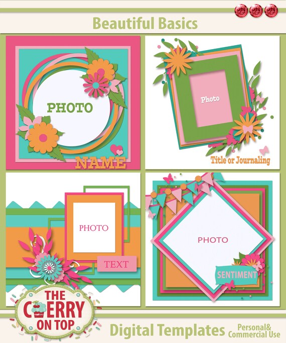 Beautiful Basics Scrapbooking Templates Etsy